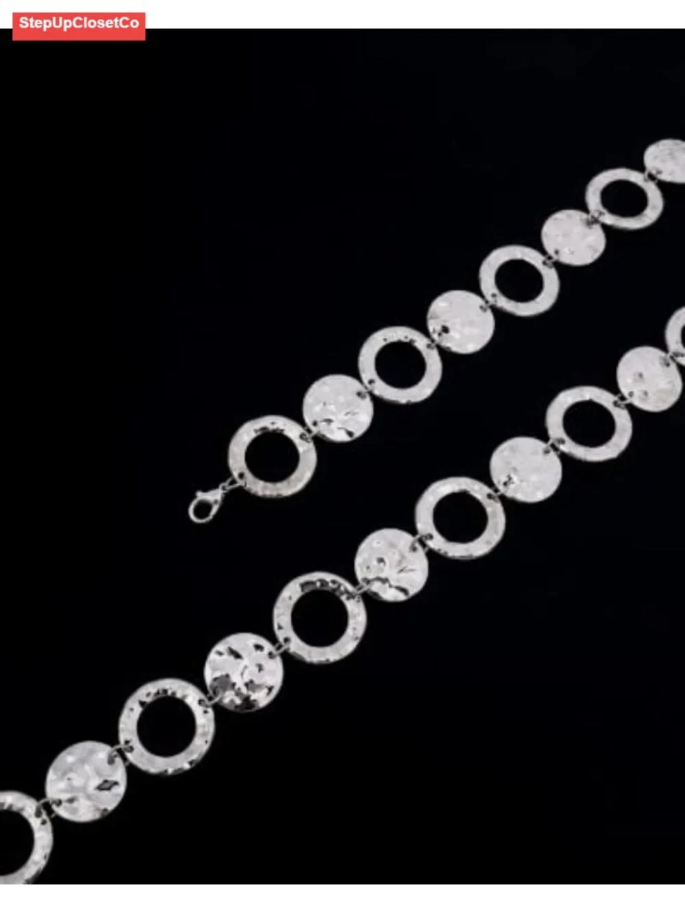 Vintage Hollow O Ring Waist Chain Belt for Women, Concho Link, Adjustable